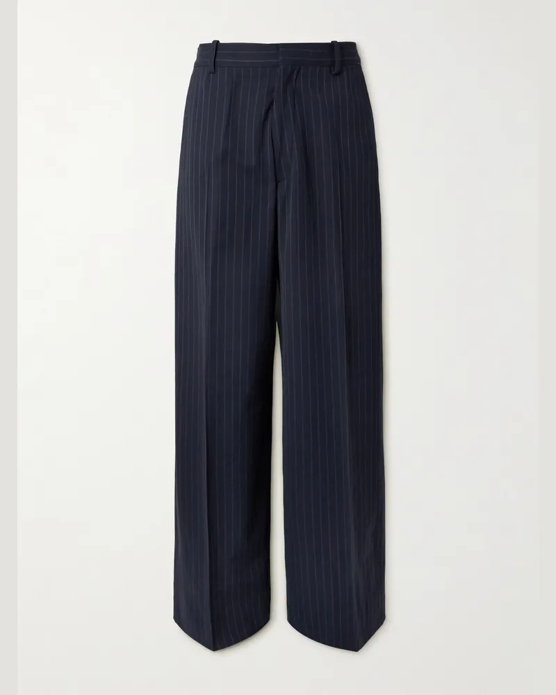 Acne Studios Pasant weit geschnittene Anzughose aus Twill mit Nadelstreifen Blau