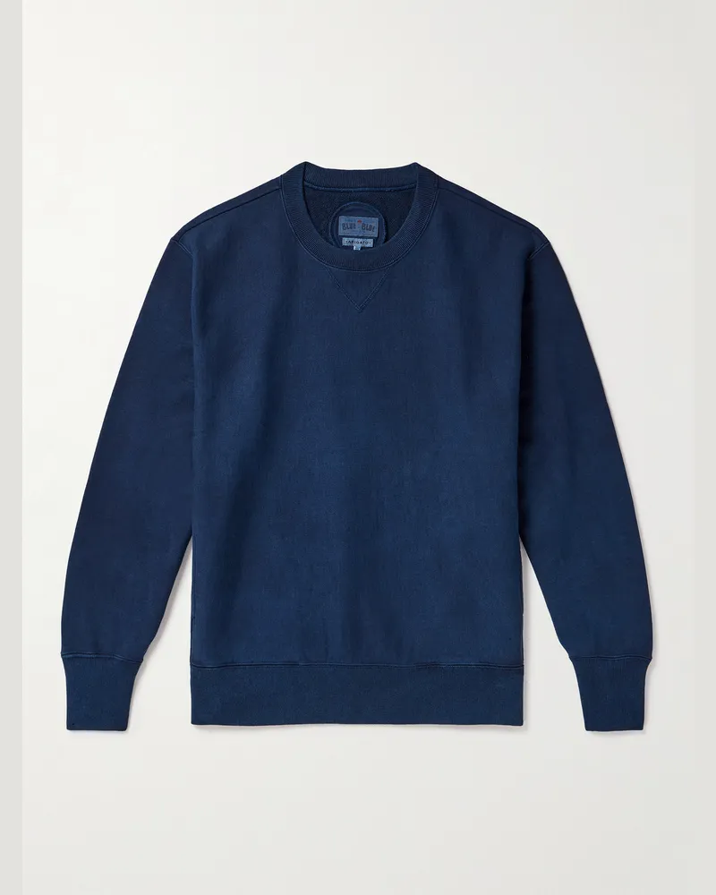 Blue Blue Japan Sweatshirt aus Baumwoll-Jersey in Indigo-Färbung Blau
