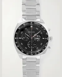 Gucci Interlocking Chronograph 41 mm Uhr aus Edelstahl Schwarz