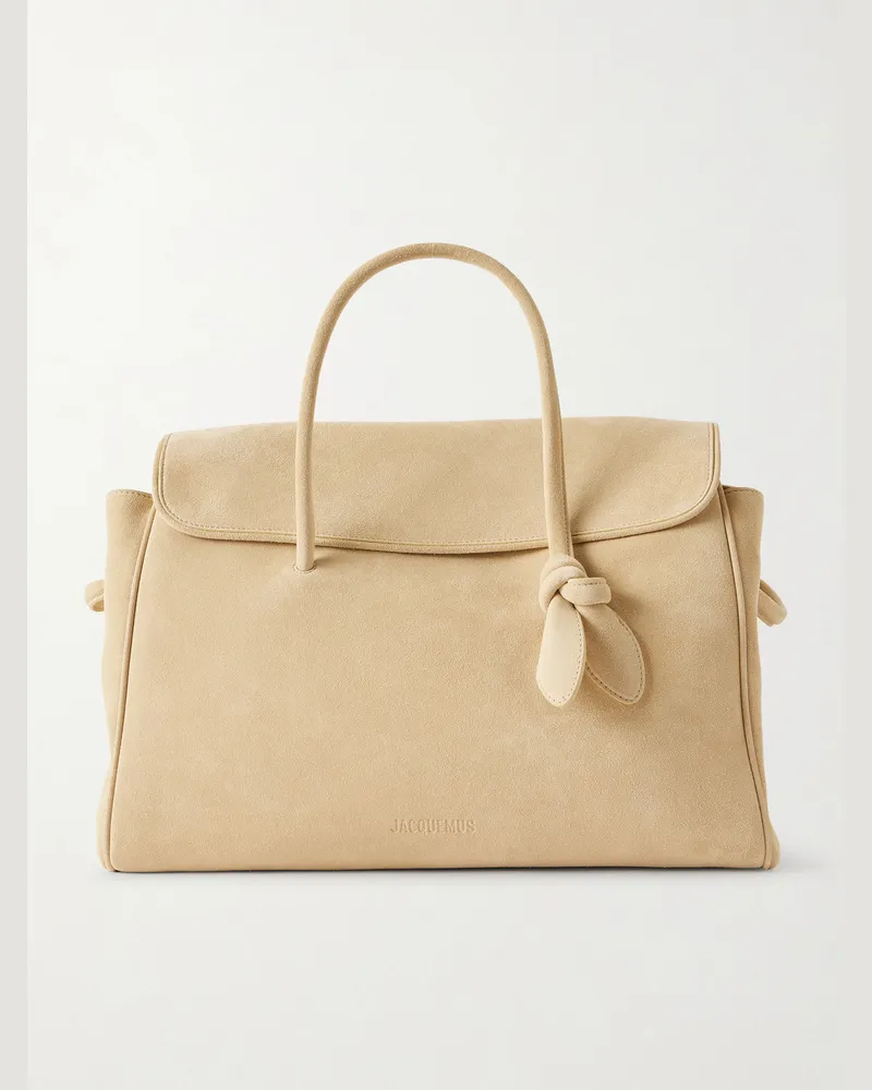 Jacquemus Le Turismo Tote aus Veloursleder mit Knoten Neutral