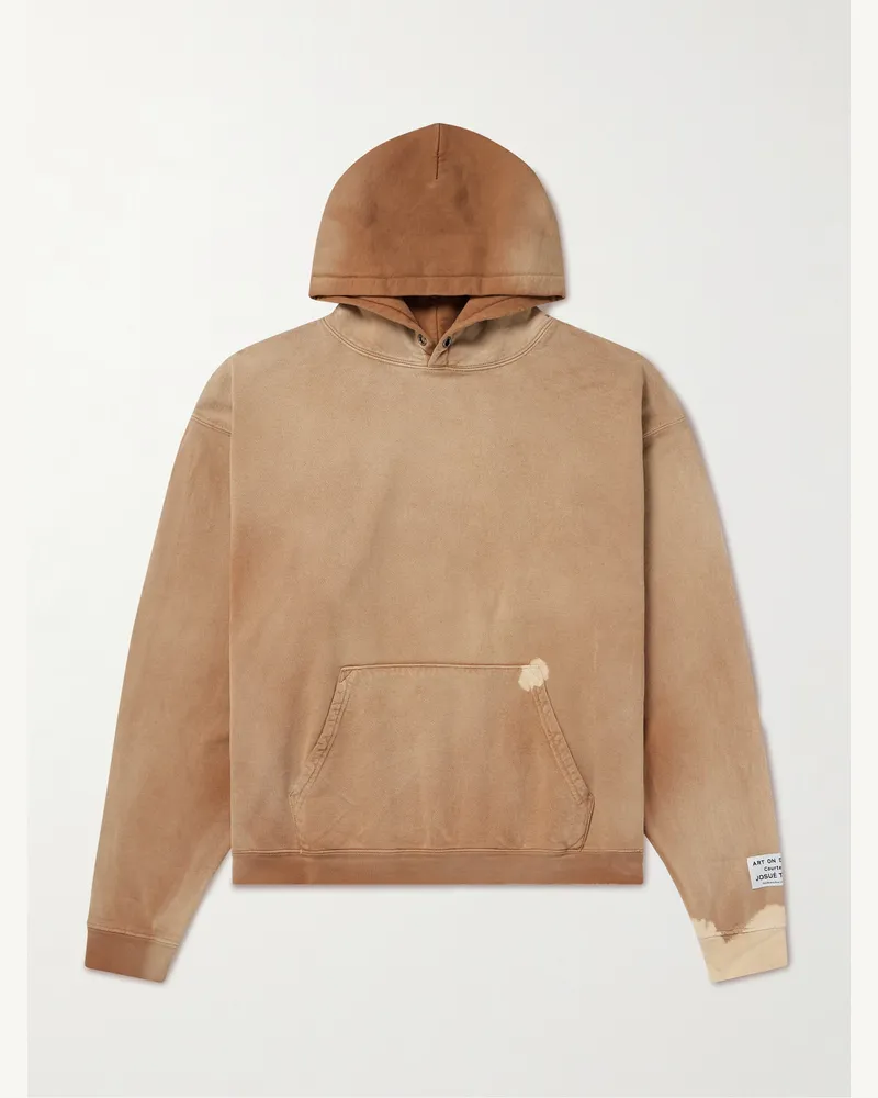 GALLERY DEPT. Ventura Hoodie aus Baumwoll-Jersey mit Logoapplikation in Distressed-Optik Braun