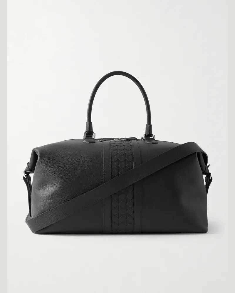 Serapian Weekender aus vollnarbigem Leder Schwarz