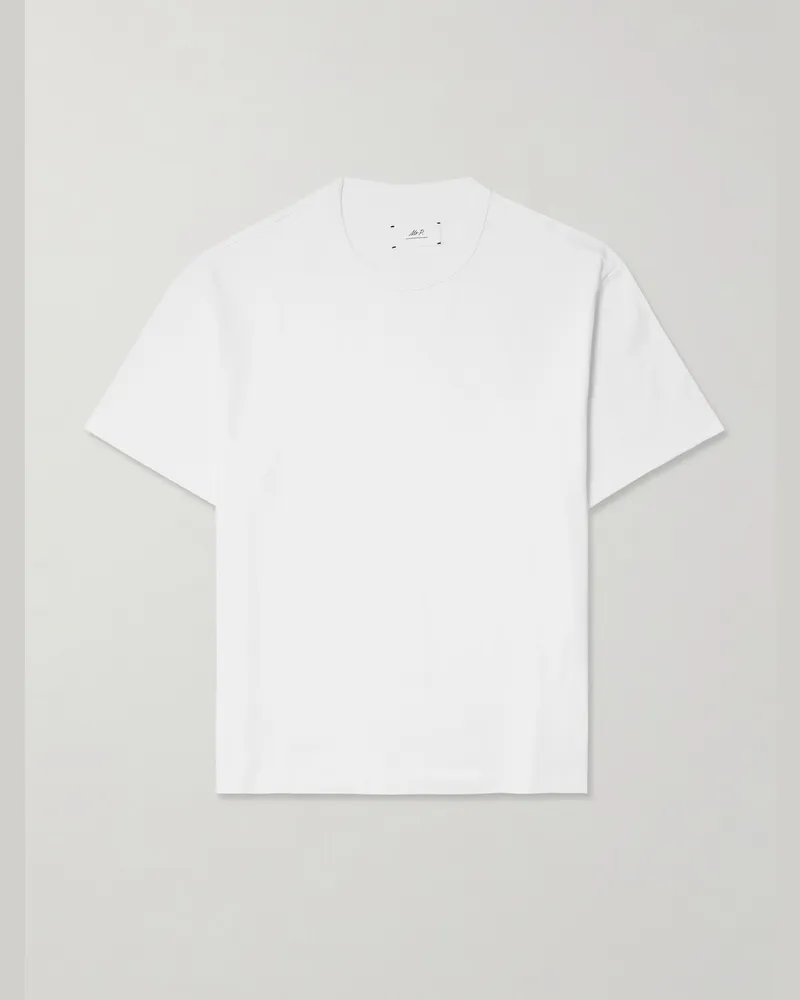 MR P. Oversized-T-Shirt aus Baumwoll-Jersey Weiß