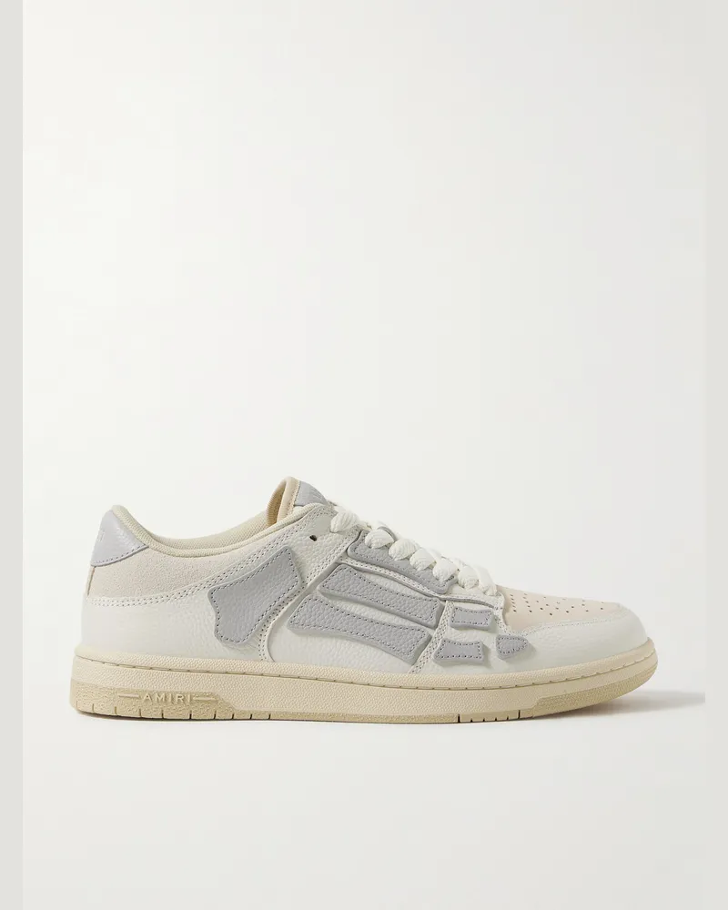 Amiri Skel-Top Sneakers aus Leder und Veloursleder mit Applikationen Neutral