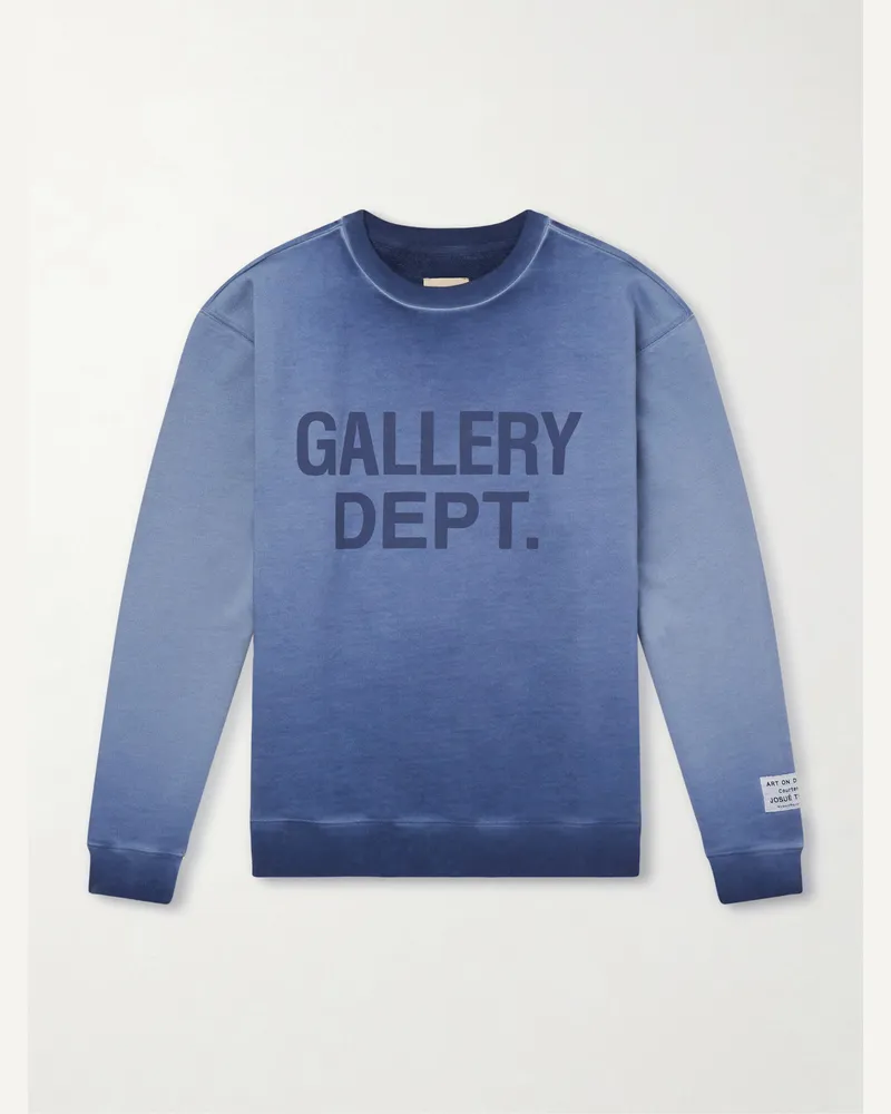GALLERY DEPT. Logo-Print Cotton-Jersey Sweatshirt Blue