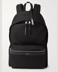 Saint Laurent Rucksack aus Canvas mit Lederbesatz Schwarz