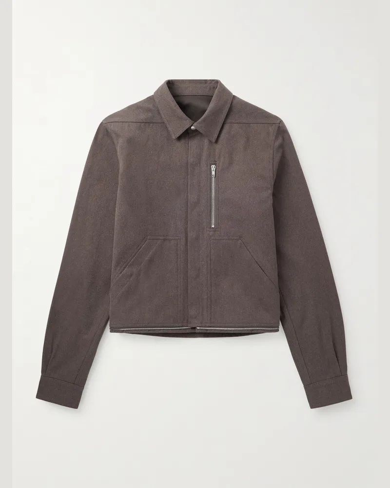 Rick Owens Headon Hemdjacke aus Baumwoll-Canvas Braun