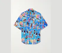Sweet Treat Minimal Oversized Printed Poplin Shirt