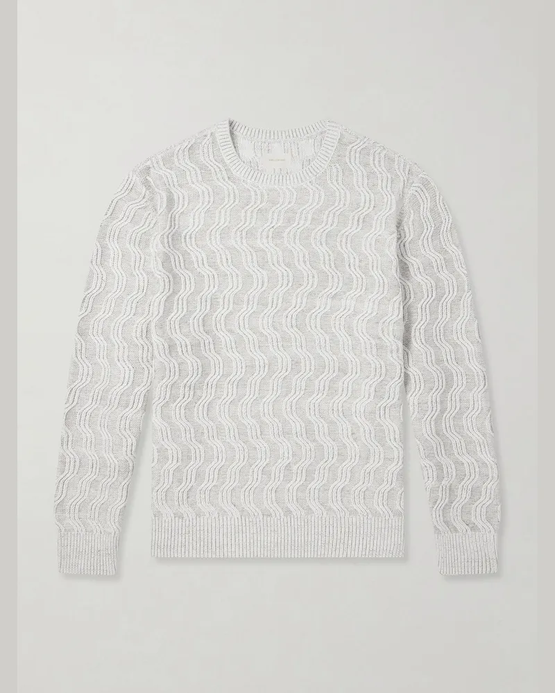 Aimé Leon Dore Cable-Knit Cotton-Blend Sweater Neutrals
