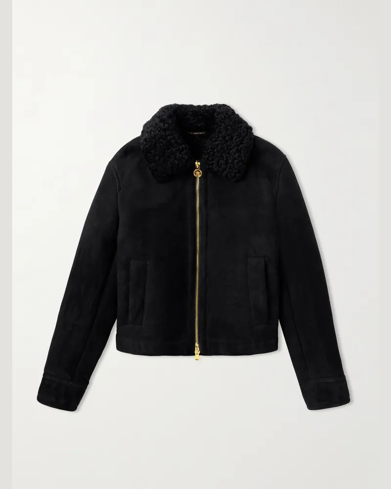 Versace Jacke aus Shearling Schwarz