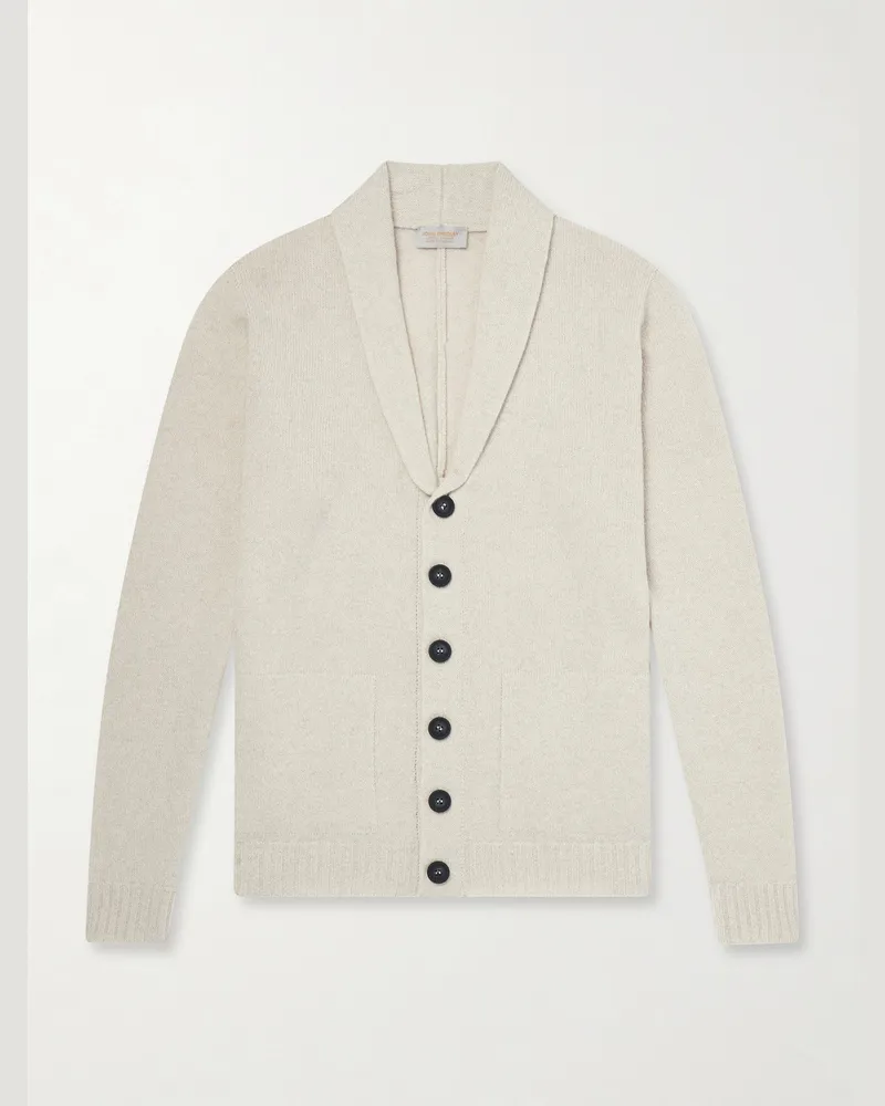 John Smedley Rockford Shawl-Collar Recycled-Cashmere and Merino Wool-Blend Cardigan Neutrals