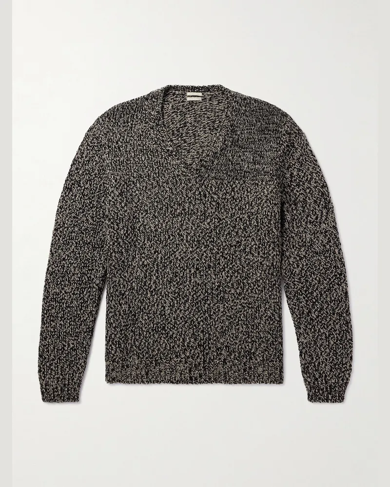 Massimo Alba Jacob Pullover aus einer Baumwoll-Maulbeerseidenmischung Grau
