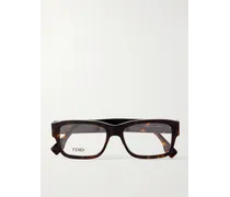Signature Brille mit rechteckigem Rahmen aus Azetat in Schildpattoptik