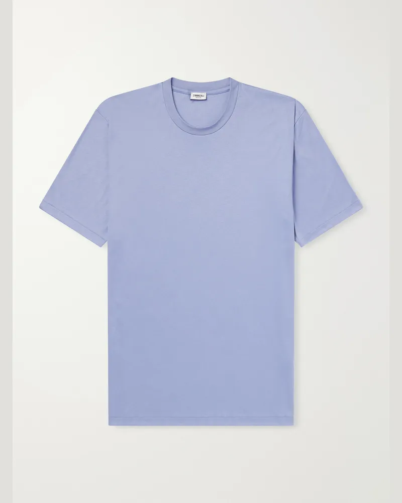Zimmerli Cotton-Jersey T-Shirt Blue
