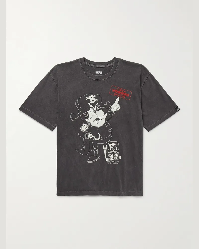 Neighborhood Bounty Hunter T-Shirt aus Baumwoll-Jersey mit Print Schwarz