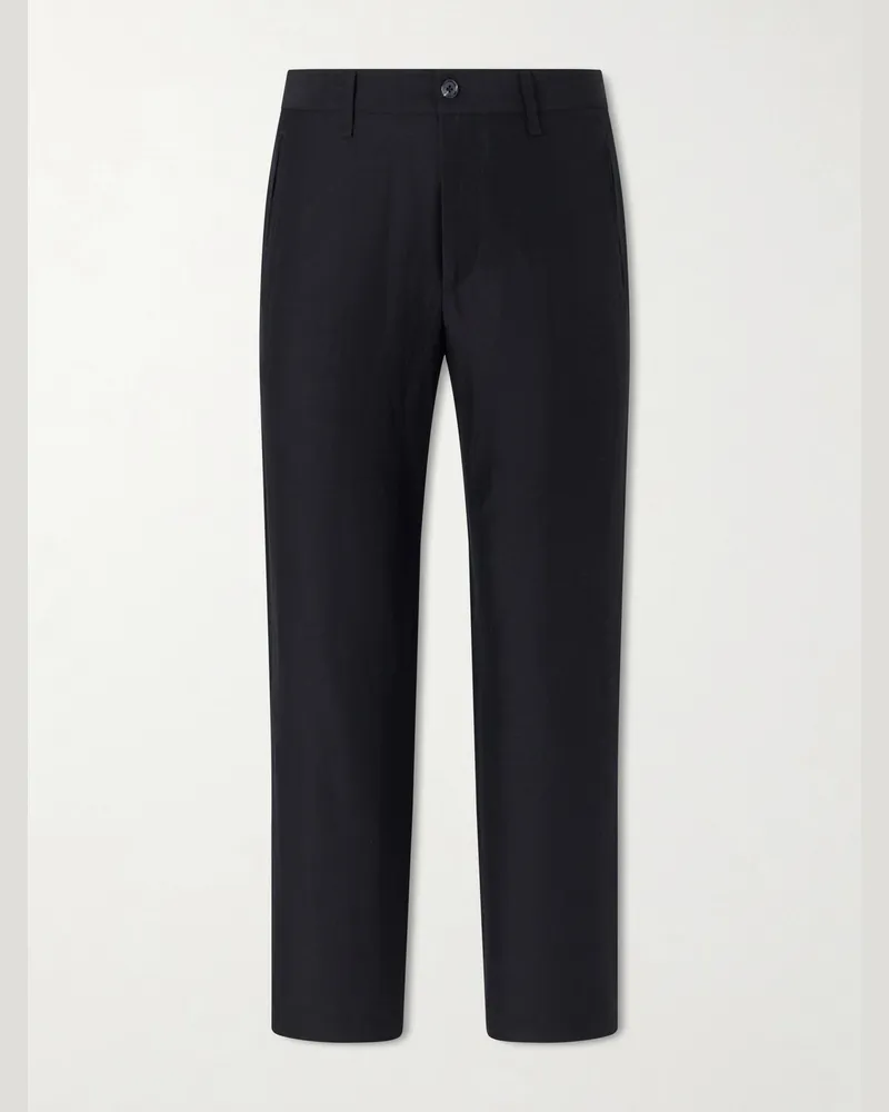 Rag & Bone Evan Straight-Leg Wool and Linen-Blend Trousers Black