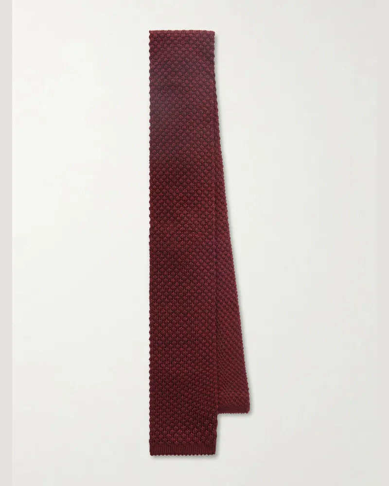 Missoni 6cm Crochet-Knit Cotton and Silk-Blend Tie Burgundy