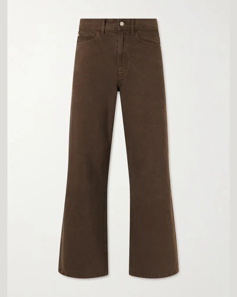 The Elder Statesman Hunter Wide-Leg Organic Jeans Brown
