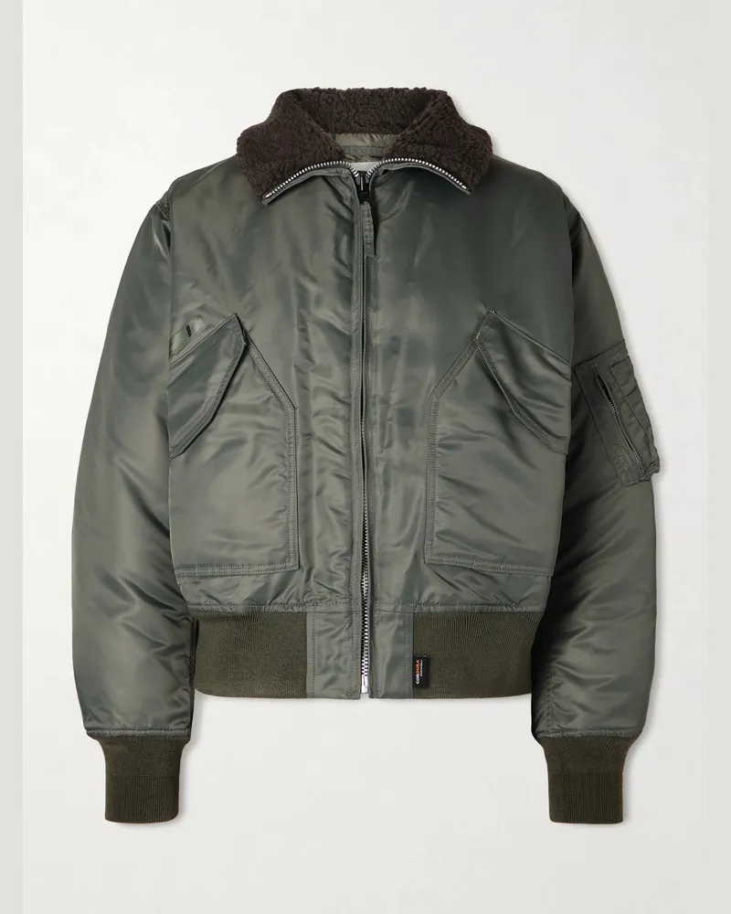 WTAPS Padded Fleece-Trimmed Shell Jacket Green
