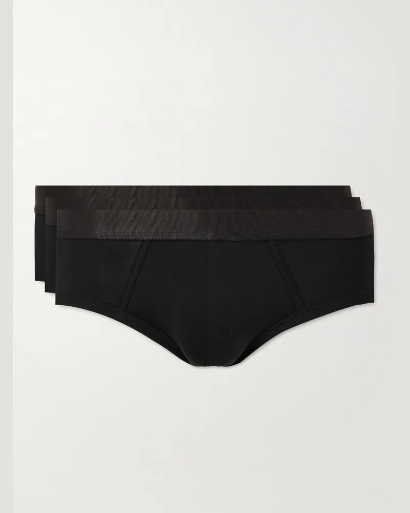 CDLP Three-Pack Stretch-Lyocell Briefs Black
