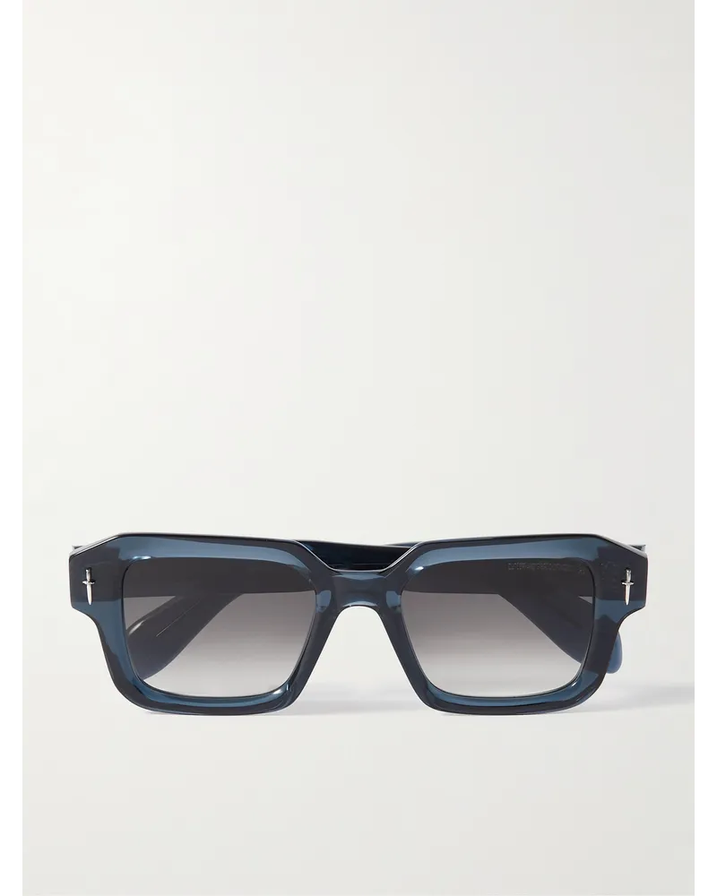 Cutler and Gross The Great Frog Sonnenbrille mit eckigem Rahmen aus Azetat und silberfarbenen Details Blau