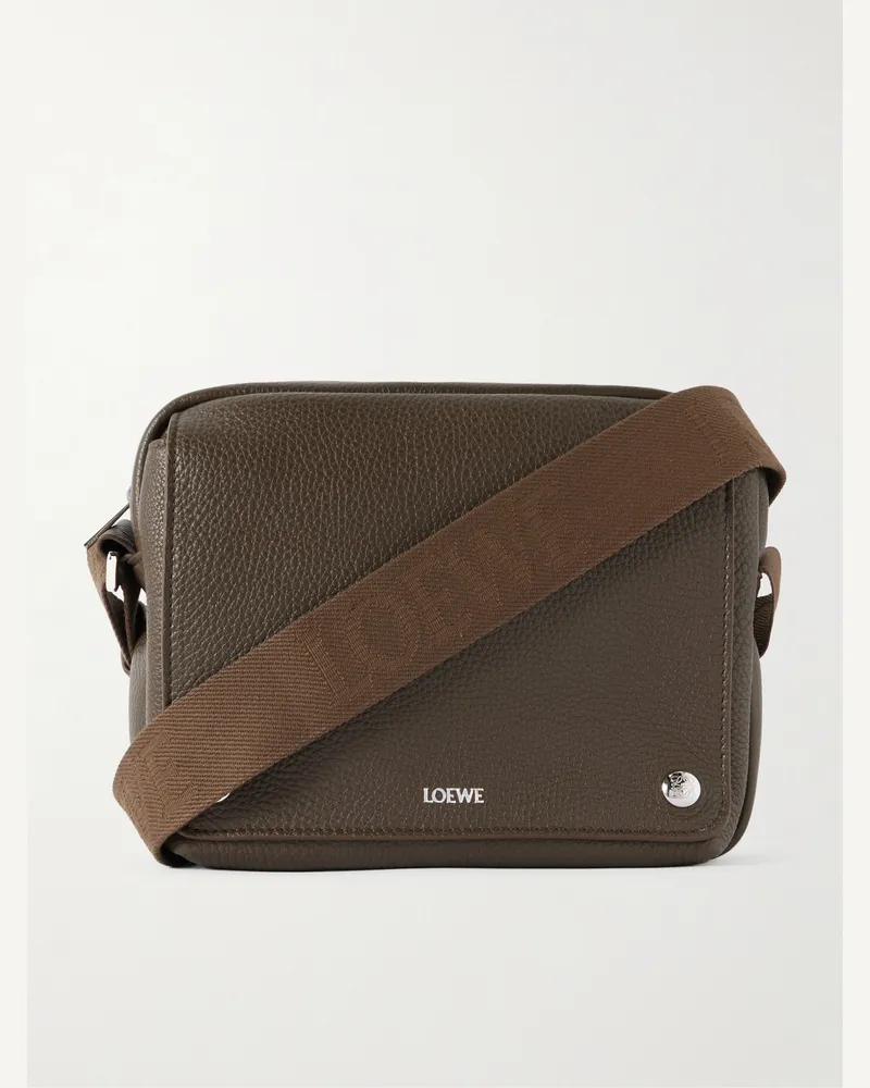 Loewe Pebble XS Umhängetasche aus vollnarbigem Leder Braun
