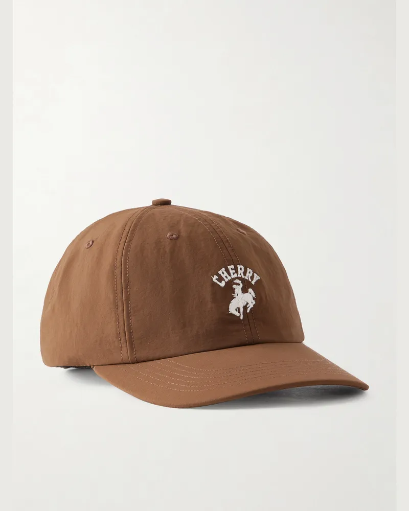 Cherry Los Angeles Western Logo-Embroidered Twill Baseball Cap Brown