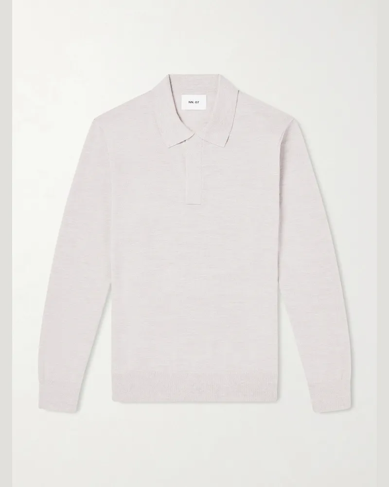 NN 07 Emerson 6605 Wool Polo Shirt Neutrals