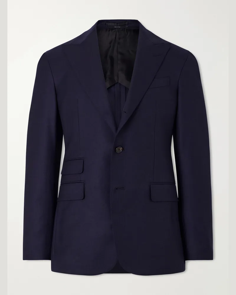 Dunhill Cavendish 170s Wool Blazer Blue