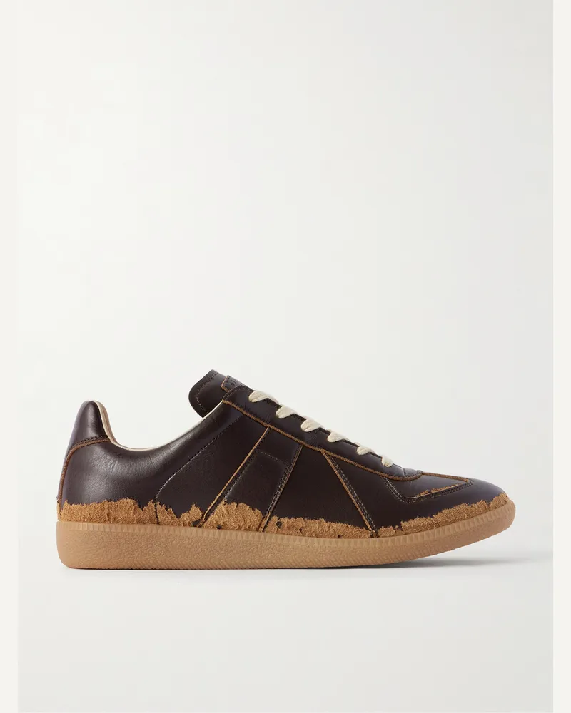 Maison Margiela Replica Sneakers mit Distressed-Details Braun