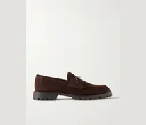 Sylke Horsebit-Embellished Suede Loafers