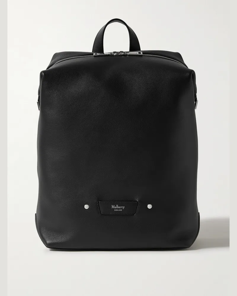 Mulberry Rye Rucksack aus vollnarbigem Leder Schwarz