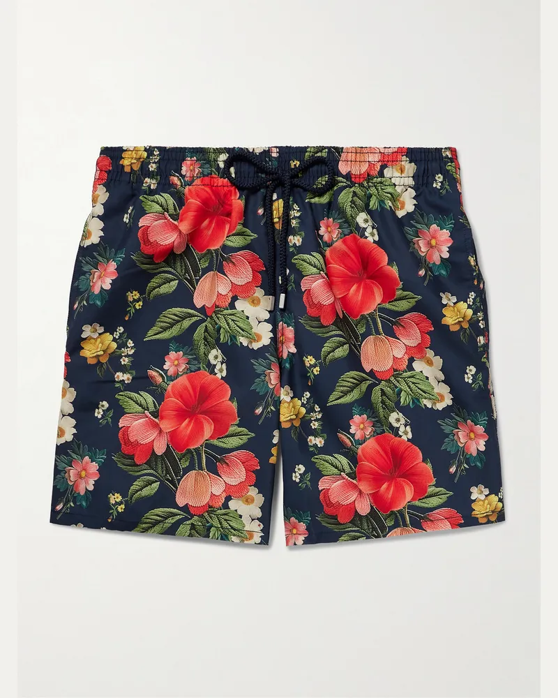 Vilebrequin Moorea Straight-Leg Mid-Length Printed Recycled Swim Shorts Red