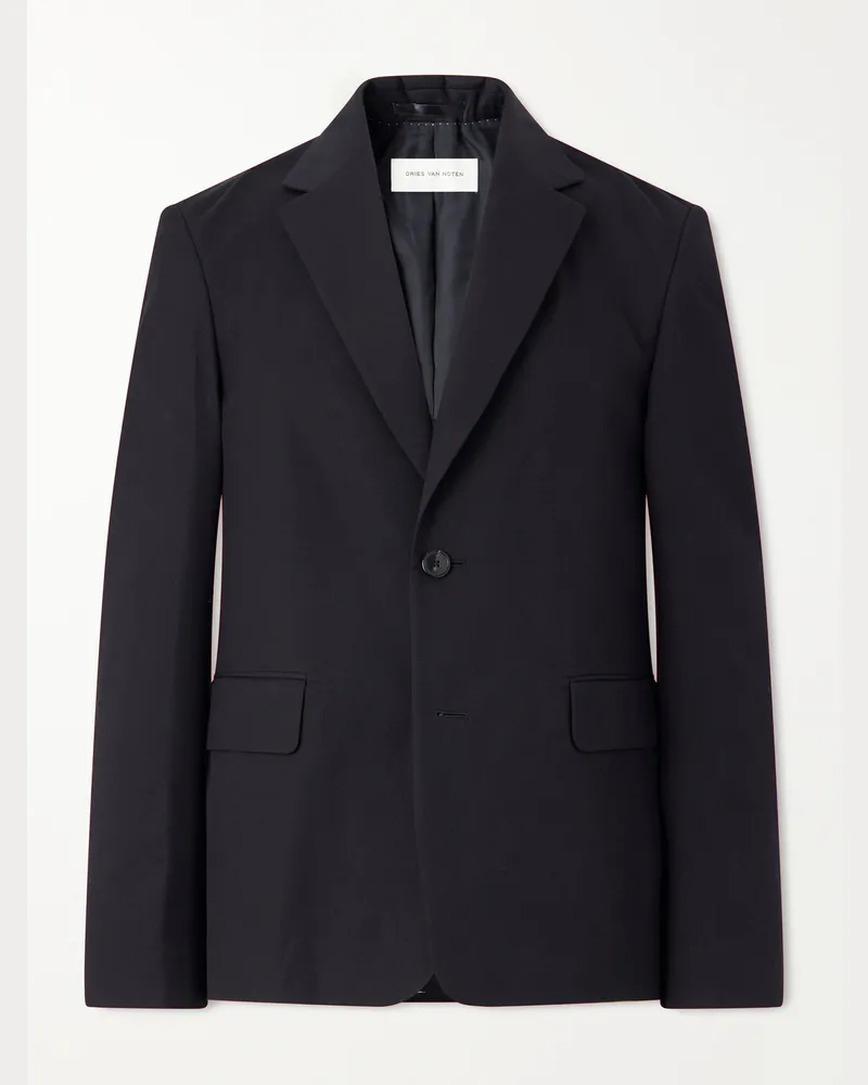 Dries van Noten Billys Cotton and Wool-Blend Canvas Blazer Black