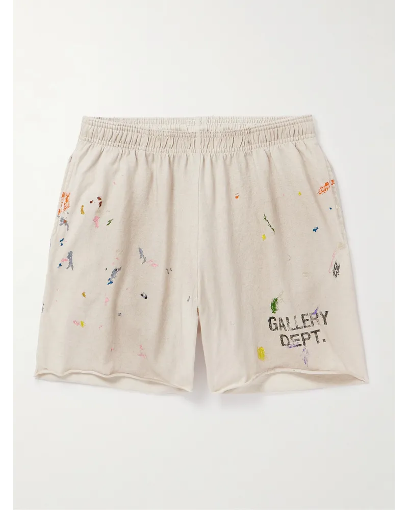 GALLERY DEPT. Insomnia gerade geschnittene Shorts aus Baumwoll-Jersey mit Farbspritzern und Logoprint Neutral