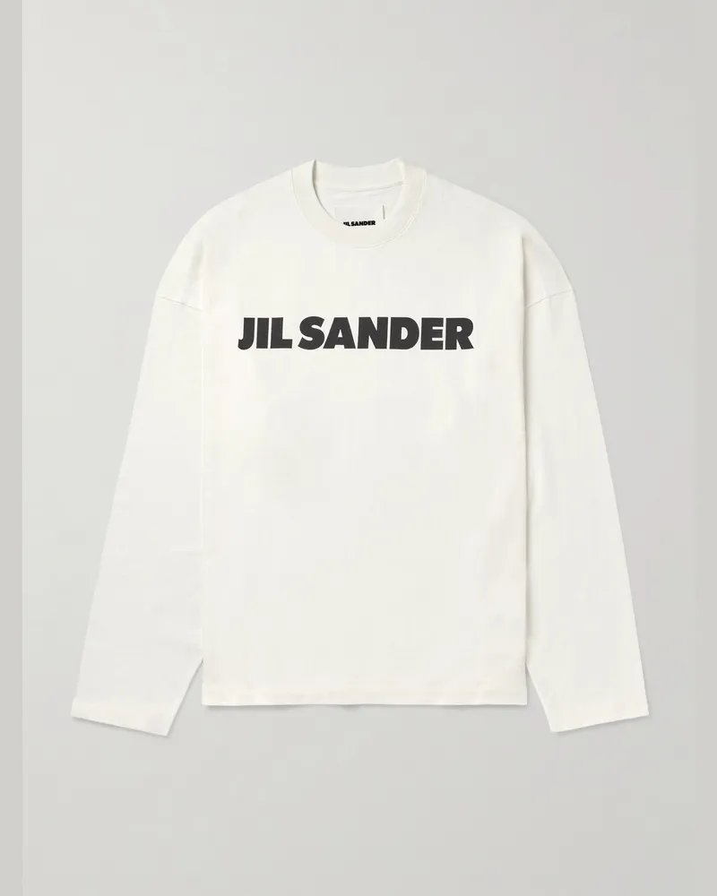 Jil Sander Oberteil aus Baumwoll-Jersey mit Logoprint Neutral