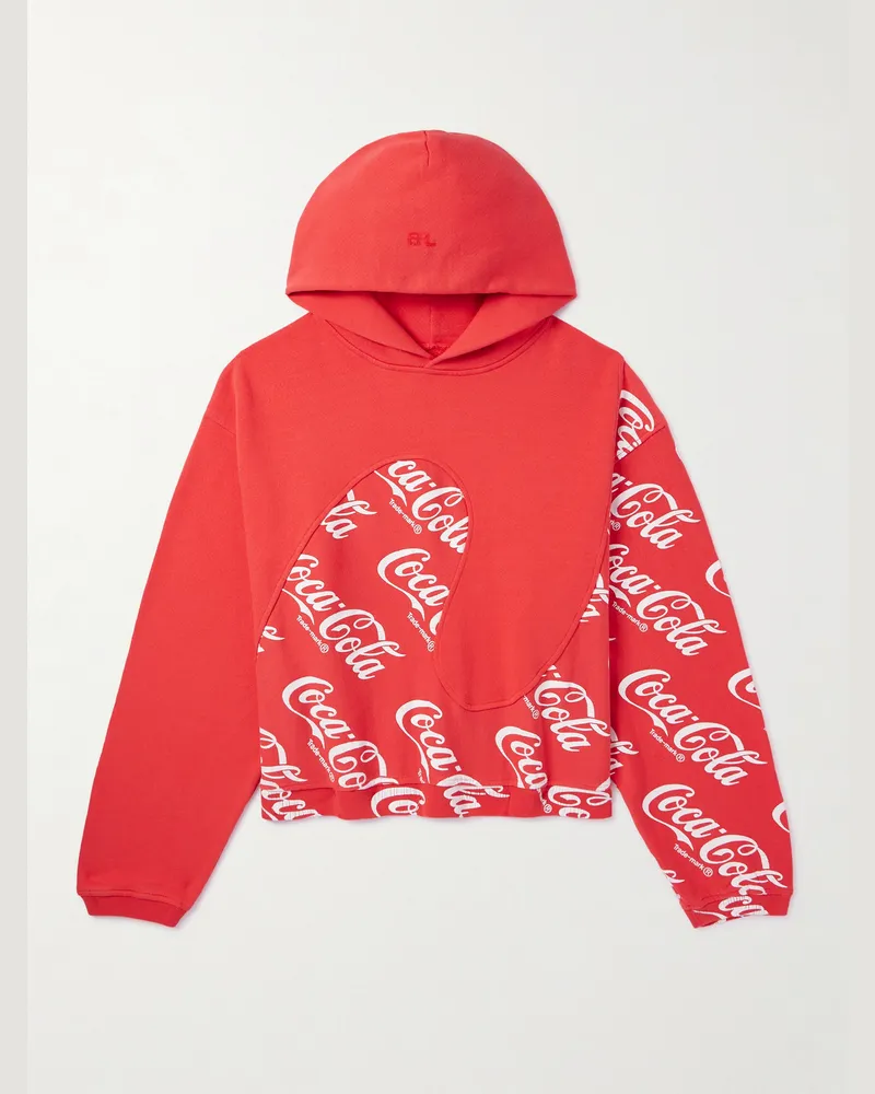 ERL Coca-Cola Hoodie aus Baumwoll-Jersey mit Print Rot