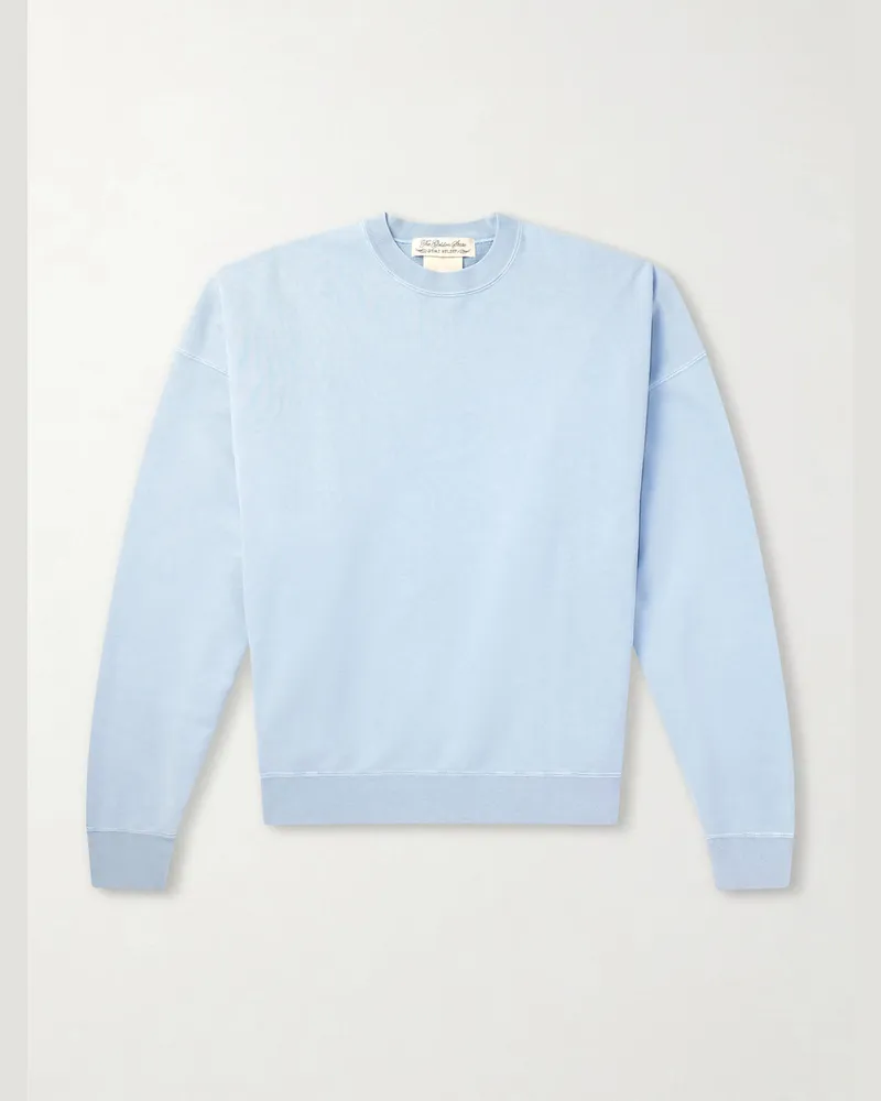 Remi Relief Cotton-Jersey Sweatshirt Blue
