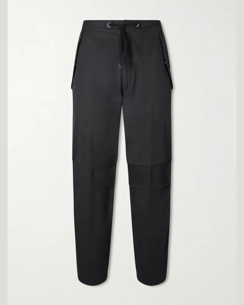 Tom Ford Straight-Leg Cotton-Twill Drawstring Trousers Black
