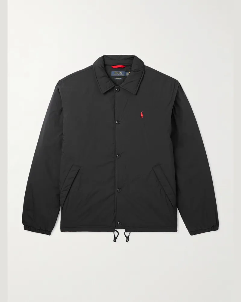 Ralph Lauren Teak Jacke aus wattiertem Shell mit Logostickerei Schwarz