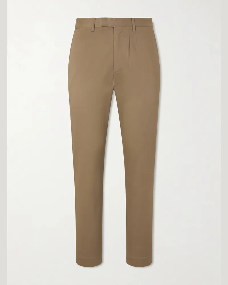 PURDEY Straight-Leg Stretch-Lyocell Twill Chinos Neutrals