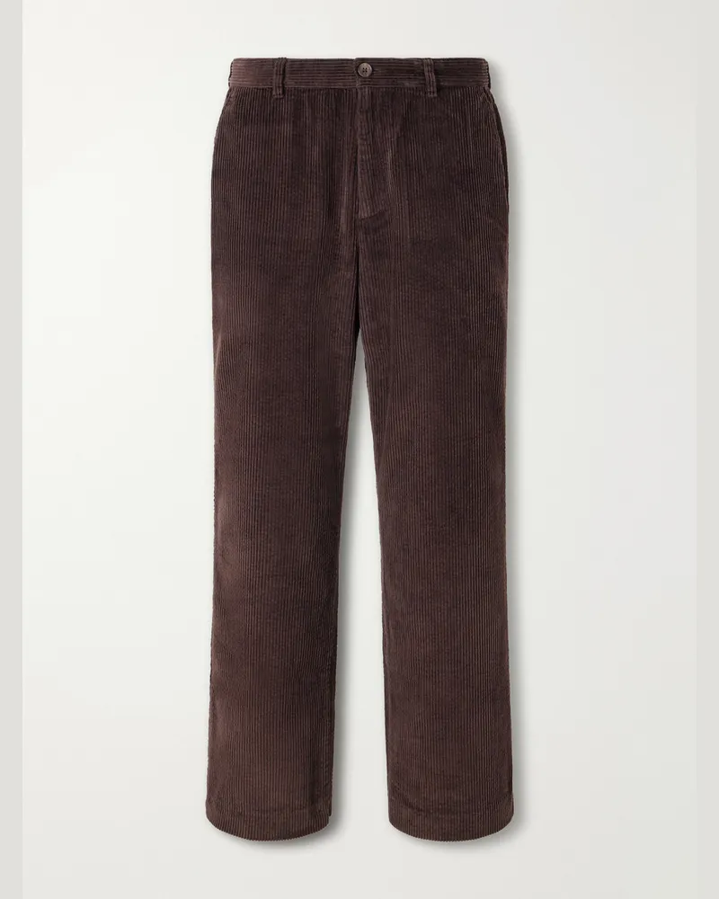Aimé Leon Dore Wide-Leg Cotton-Corduroy Trousers Brown