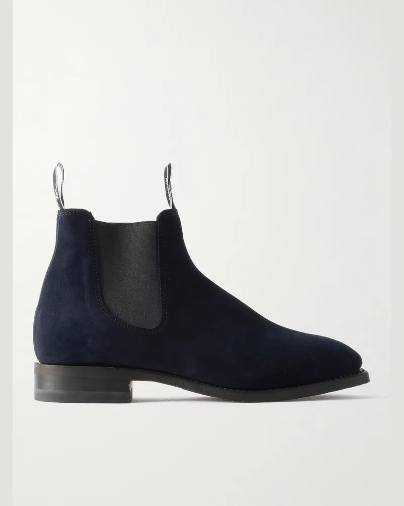 R.M.Williams Comfort Craftsman Chelsea Boots aus Veloursleder Blau