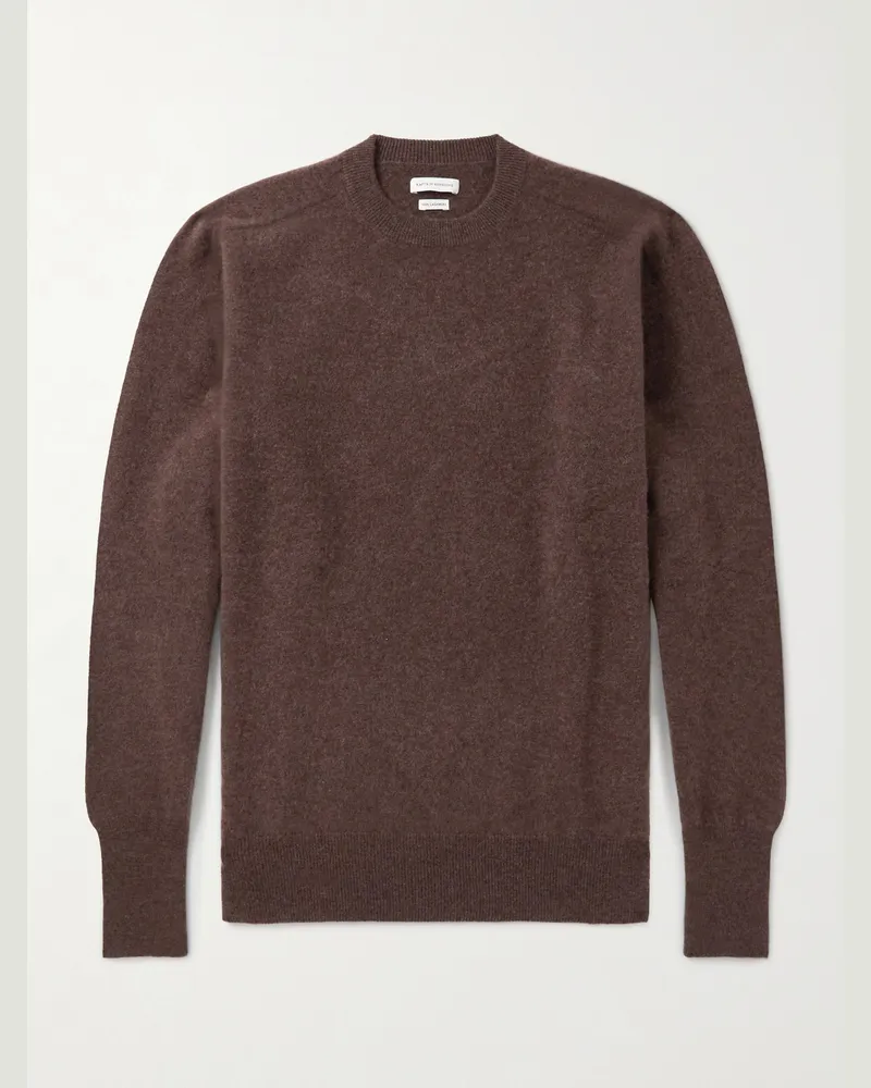 Kaptain Sunshine Brushed-Cashmere Sweater Brown
