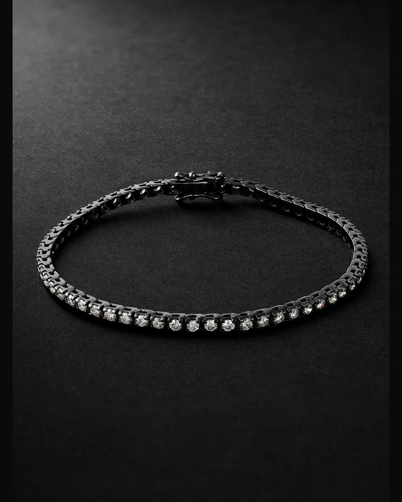 Kolours Spectra Tennisarmband aus 14 Karat geschwärztem Gold mit Diamanten Schwarz