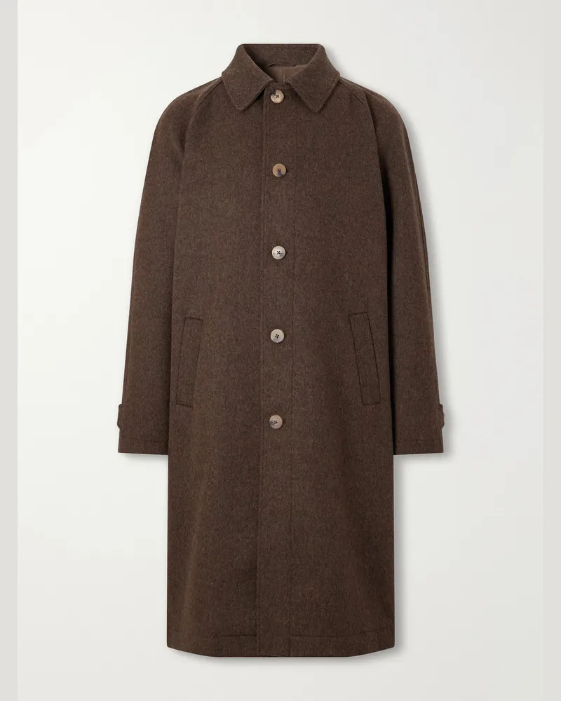 De Bonne Facture Parisian Brushed Wool Coat Brown
