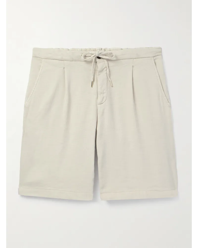 Thom Sweeney Shorts aus einer Stretch-Leinen-Baumwollmischung Neutral