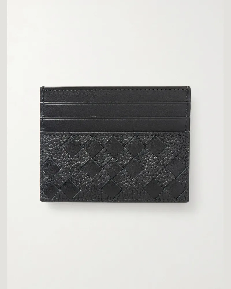 Bottega Veneta Intrecciato Leather Cardholder Black