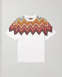 Missoni Oversized-T-Shirt aus Baumwoll-Jersey mit Logoapplikation und Print Weiß