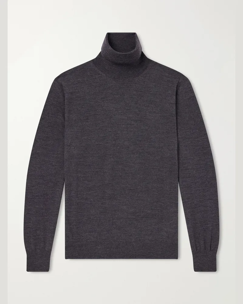 Canali Wool Rollneck Sweater Gray